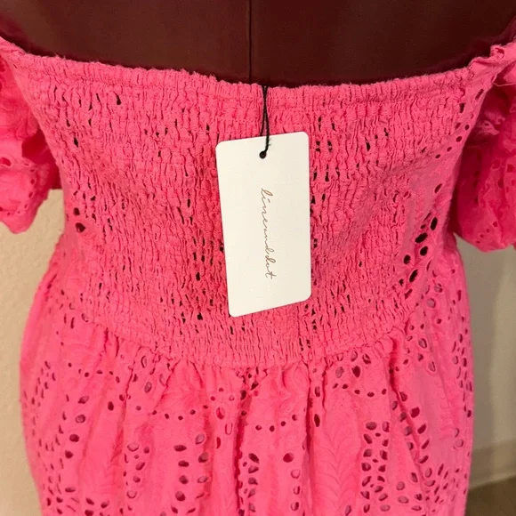Line & Dot Women's Tasia Off-The-Shoulder Embroidered Cotton Dress XL -  threedaughtersproperties.com